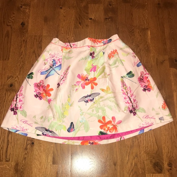 Baker by Ted Baker Other - Ted Baker floral  skirt with hot pink lining 🌸🌸